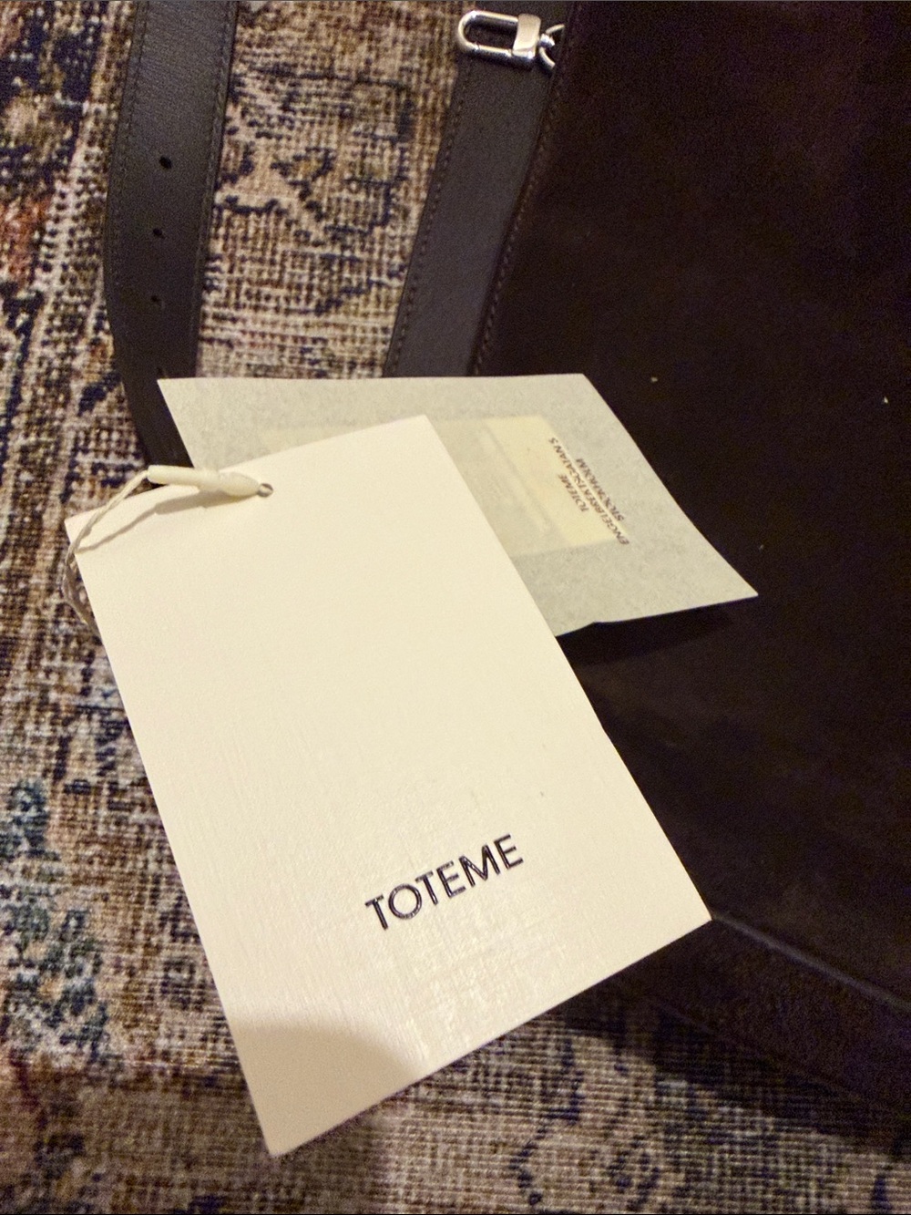 Toteme Dark Brown Suede Messenger Bag with Shoulder Strap - Picture 5 of 10